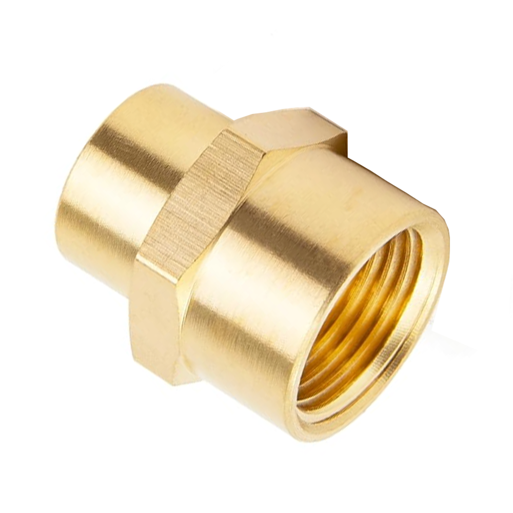 119-N1-N4 FLOFLEX BRASS PIPE FITTING<BR>REDUCUING COUPLER FEMALE X FEMALE REDUCER 1/2" FEMALE X 1/2" FEMALE NPT